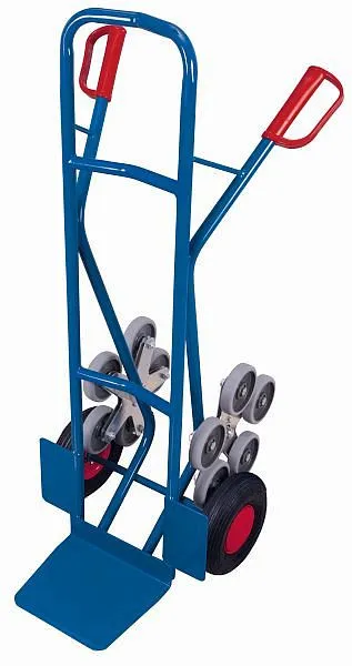 Carro de escada VARIOfit com 2 estrelas de cinco braços, dimensões externas: 610 x 705 x 1.310 mm (LxPxA), sk-1301 com Cha...