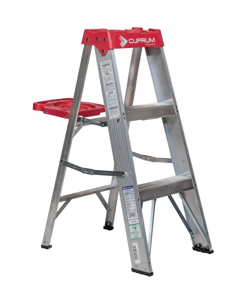 Escalera de tijera de aluminio 2 peldaños Cuprum