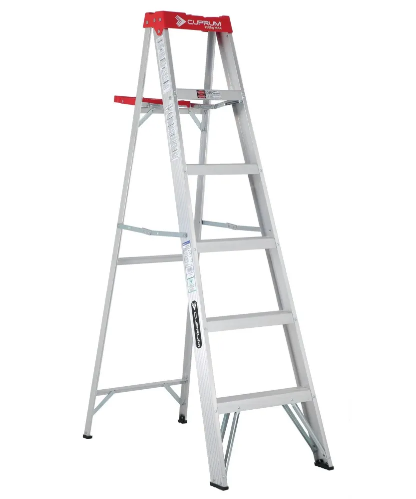 Escalera de tijera de aluminio 5 peldaños Cuprum