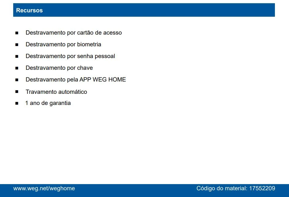 FECHADURA EMBUTIR SMART WIFI BIOMETRICA ALEXA GOOGLE HOME WEG