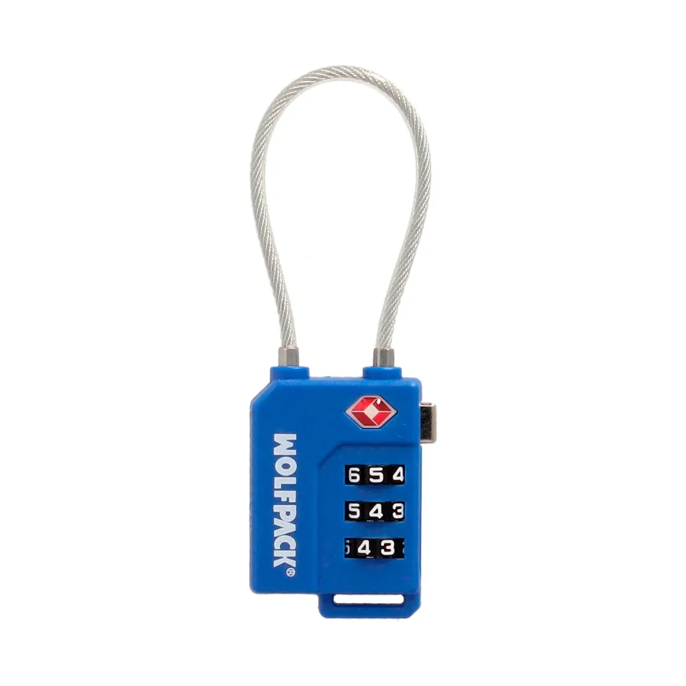 Cadeado de seguranç TSA de 3 dígitos para bagagem com cabo de ço. Cadeado de combinação para malas, viagens, mochilas e se...