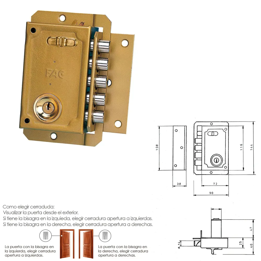 Fac S 90 Lock Pintado à Direita