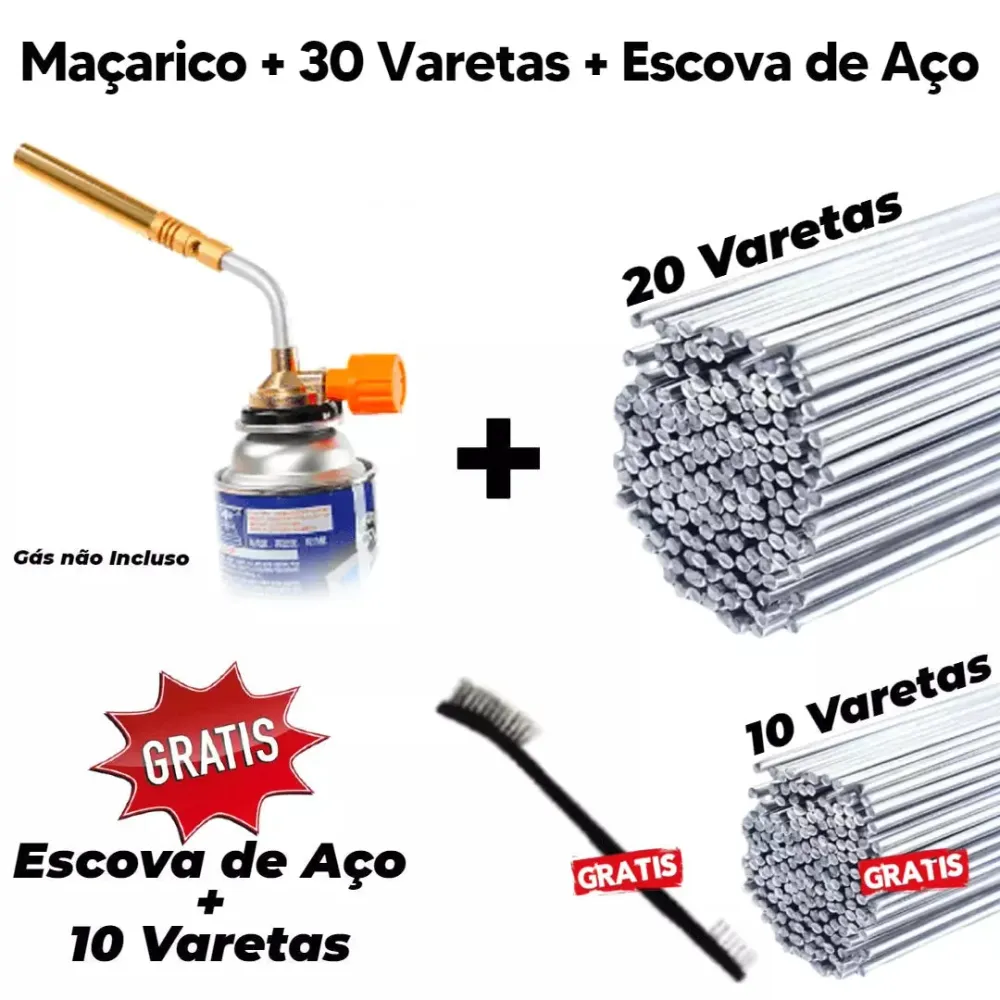 Solda Premium - Maçarico + Kit Completo