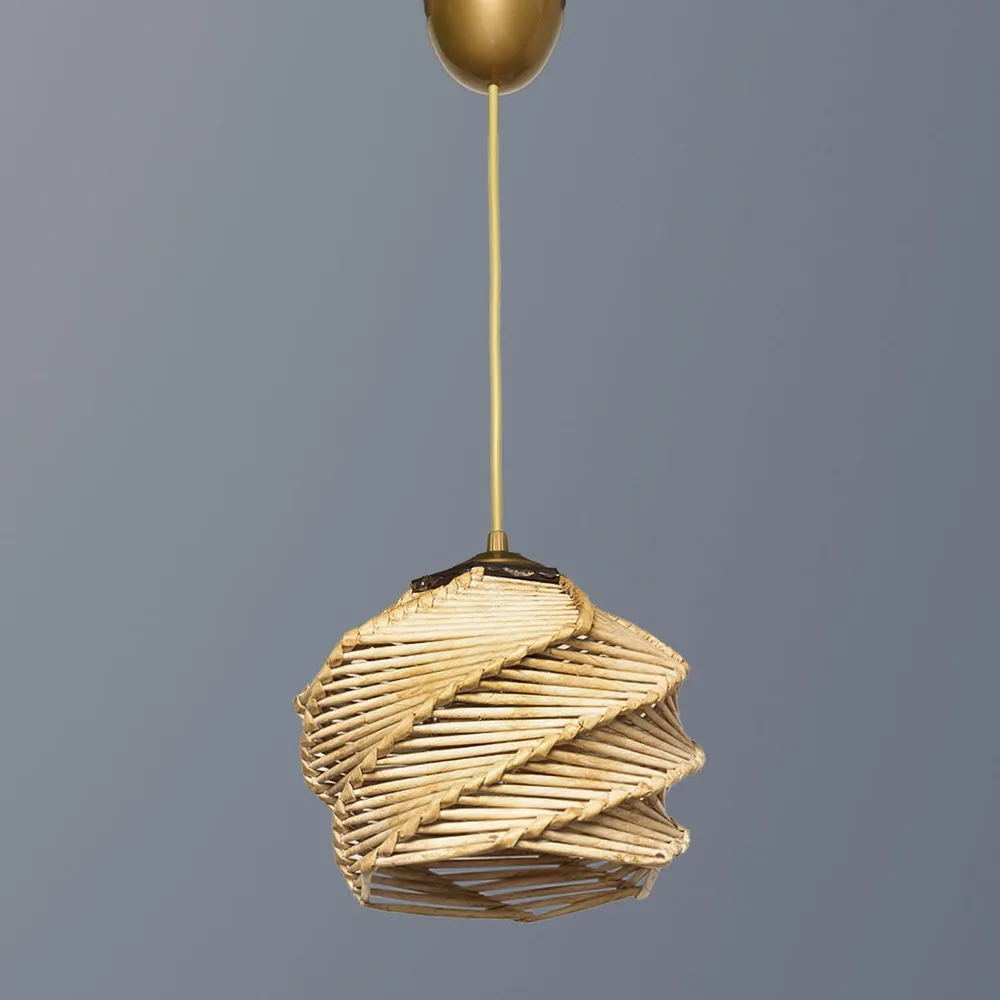 Suspensão Reiny 20cm Metálico Ouro e Bege