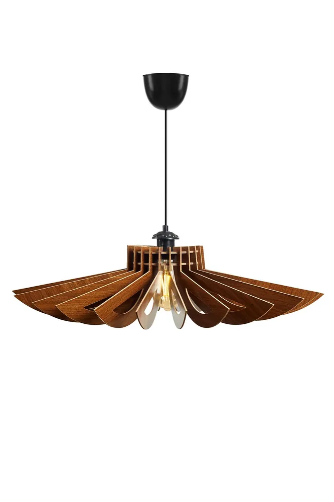 Suspensão Topanga D68cm Madeira escura para Mecânicos