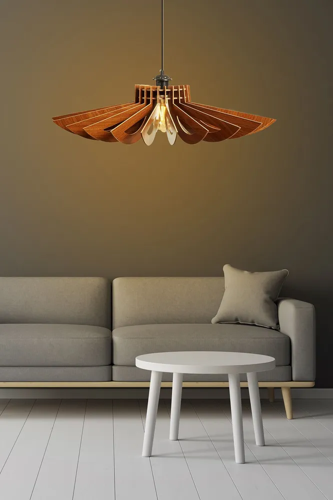 Suspensão Topanga D68cm Madeira escura para Mecânicos