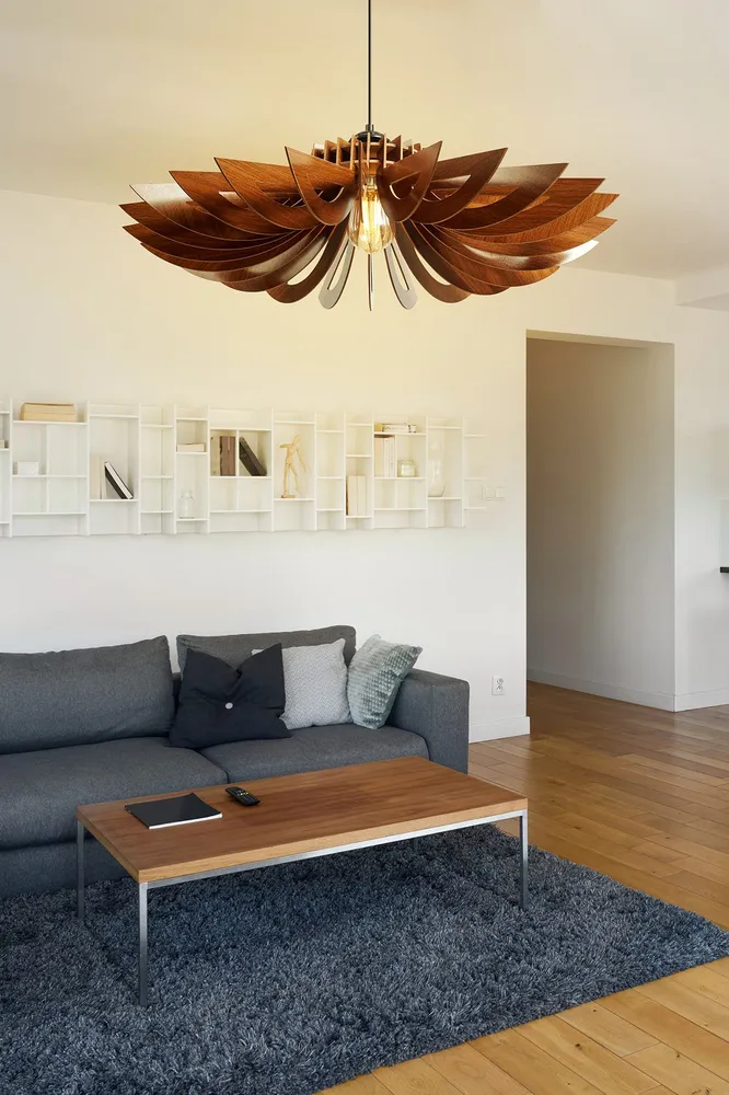 Suspensão Topanga D68cm Madeira escura para Mecânicos