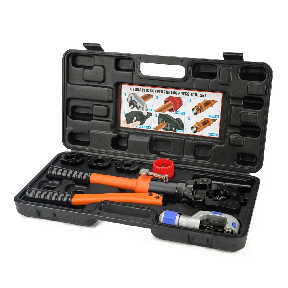Kit de ferramentas de prensa hidráulica para tubos de cobre KIT-1632HY para conexões de cobre Propress de 1/2 pol., 3/4 po...
