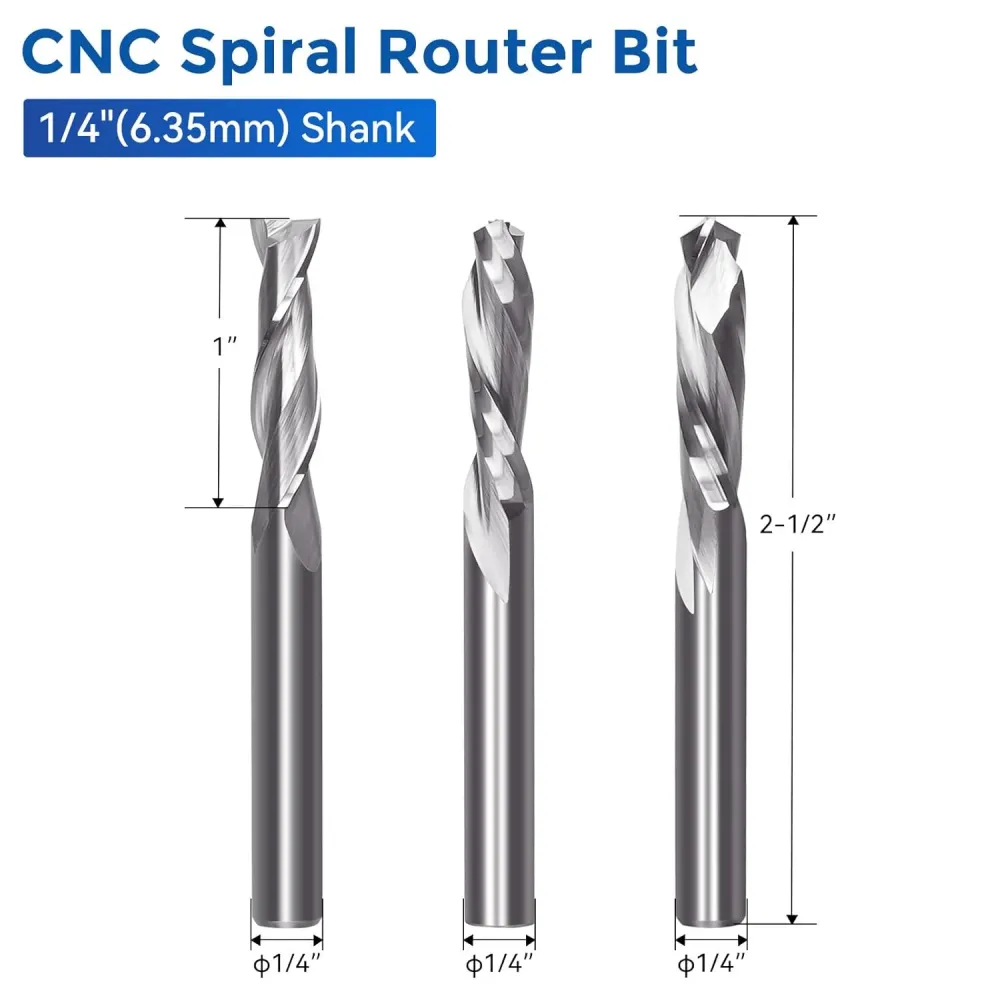 5PCS CNC Router Bits 1/4 Inch Shank Wood Cut, Carving