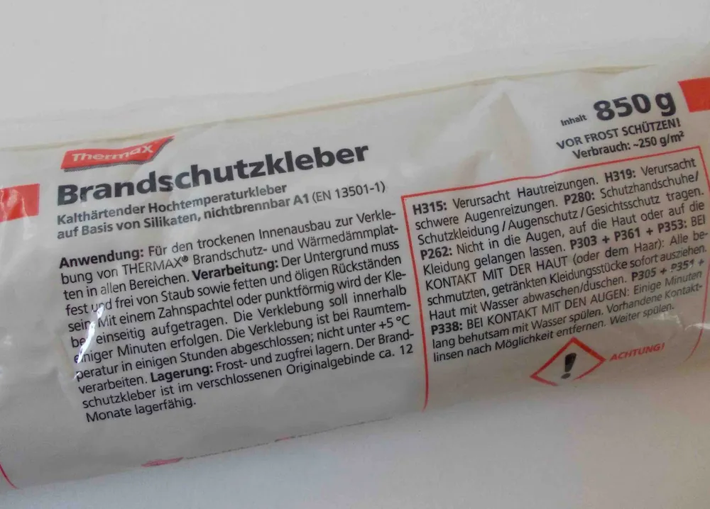 Adesivo para vermiculita thermax 0,85 kg de adesivo de proteção contra incêndio de mangueira