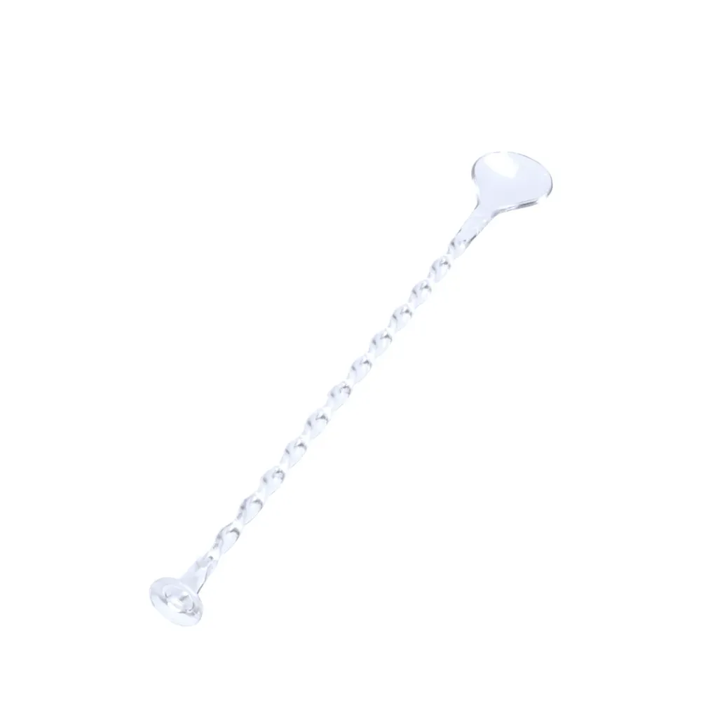 Agitador Espiral Transparente 21cm Personalizável
