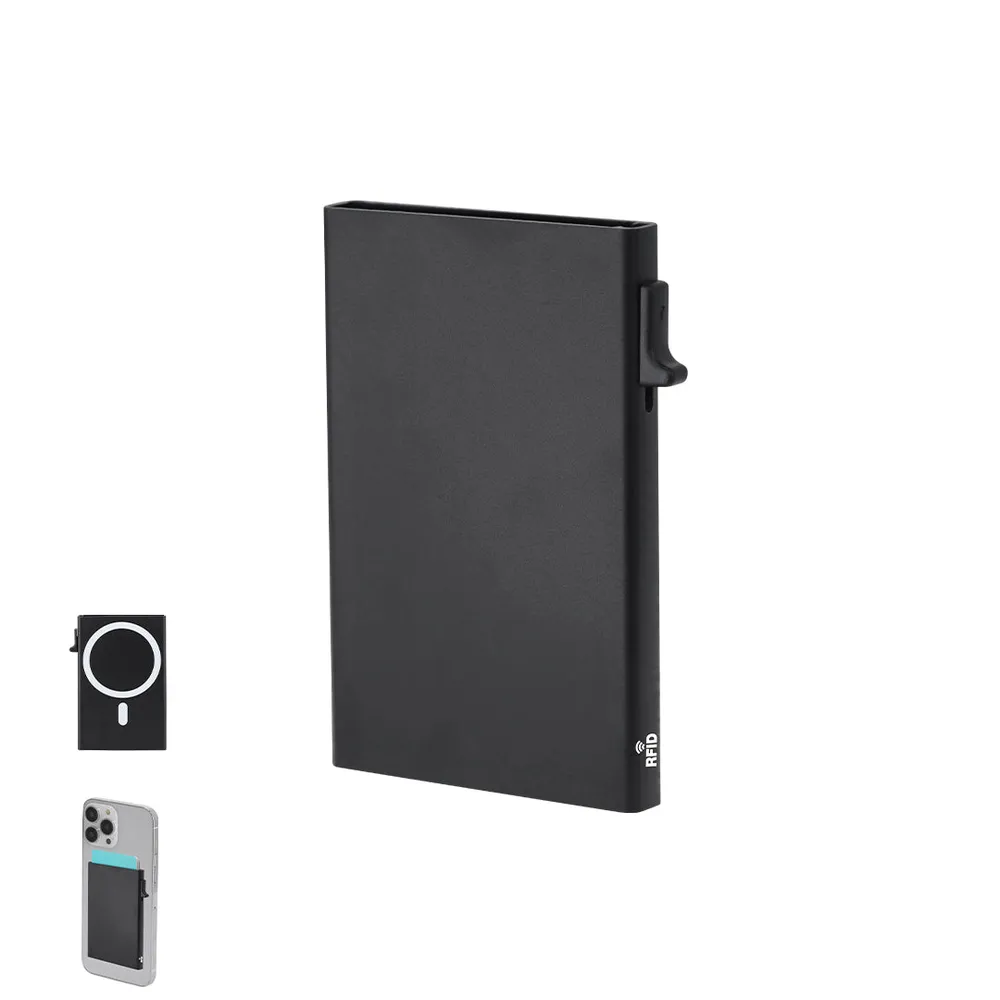 Alfek - Porta-cartões em Alumínio com Suporte Magsafe