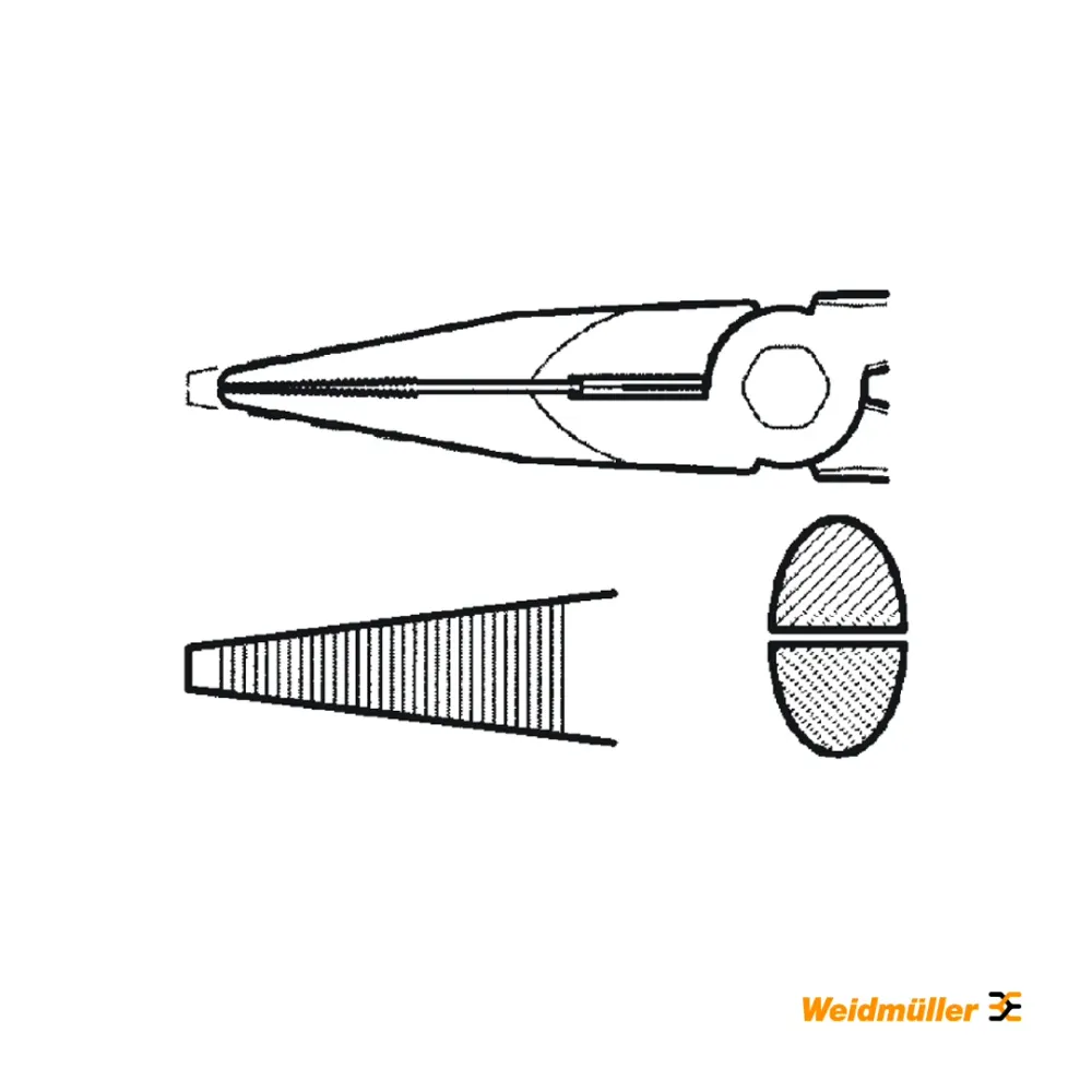 Alicate de Pontas Longas Semi-Redondas FRZ S 200 Red-Line