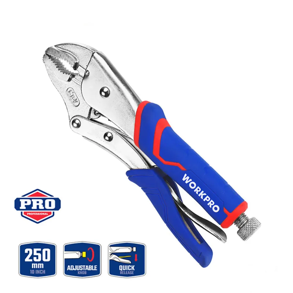 Alicates de pressão Workpro pro cr-m Resistente Ajustável Regulável Cabo bimatéria 250 mm