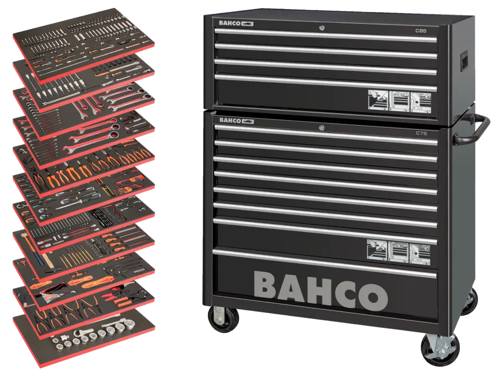 Assortimento utensili multiuso carrello per utensili, 758 pezzi MONSTER BAHCO