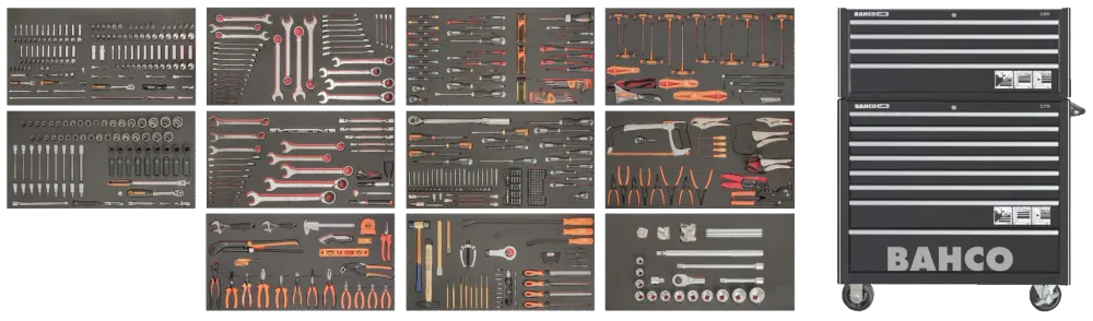 Assortimento utensili multiuso carrello per utensili, 758 pezzi MONSTER BAHCO