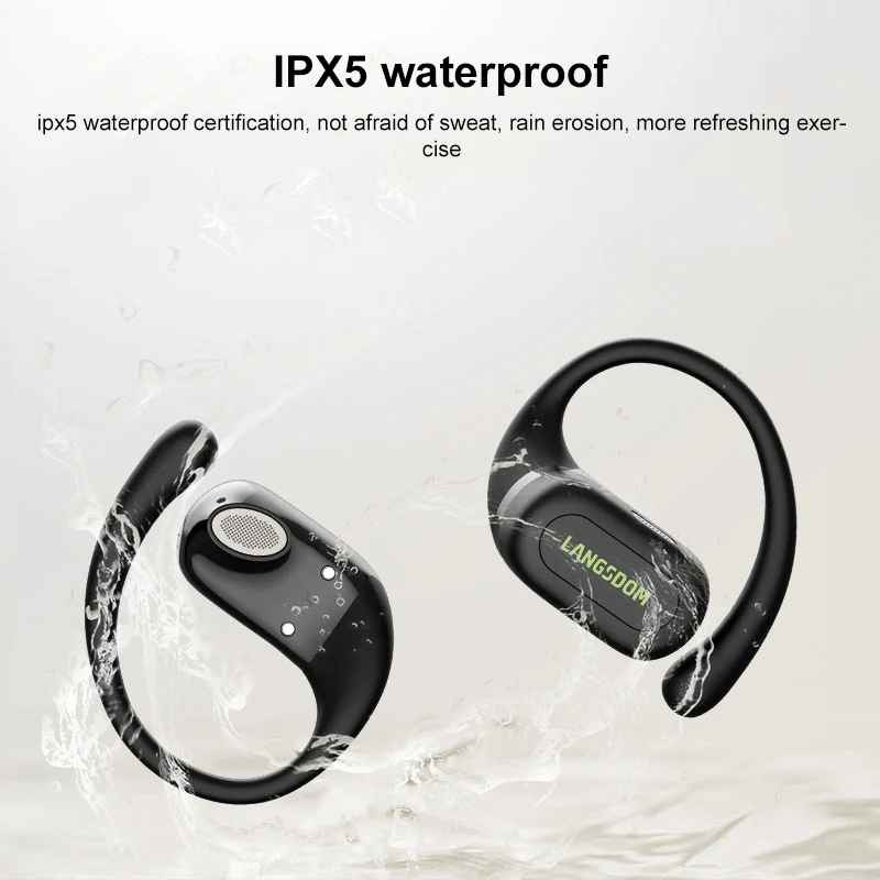Auriculares BT sem fios Langsdom TS19, redução de ruído ENC (branco)