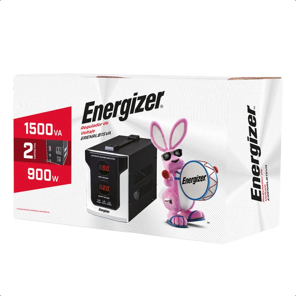 Regulador de Voltaje 1500VA-900W 2 contactos, ENERGIZER AVANT PROJECTS