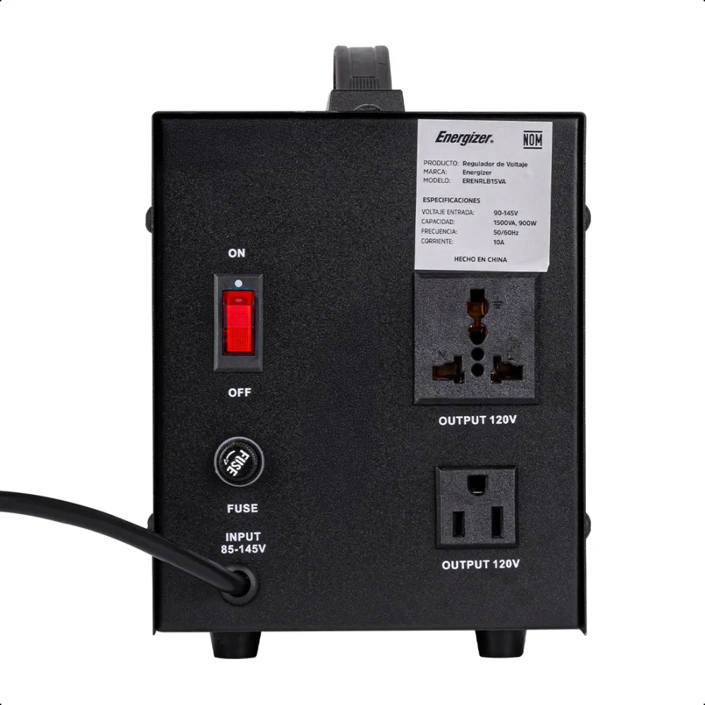 Regulador de Voltaje 2500VA-1500W 2 contactos, ENERGIZER AVANT PROJECTS