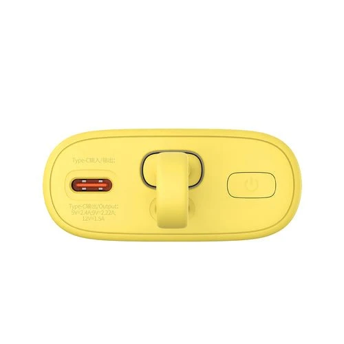 Baseus Popsicle 5200 mAh 20 W, cabo Lightning + USB-C - Amarelo-Rosa