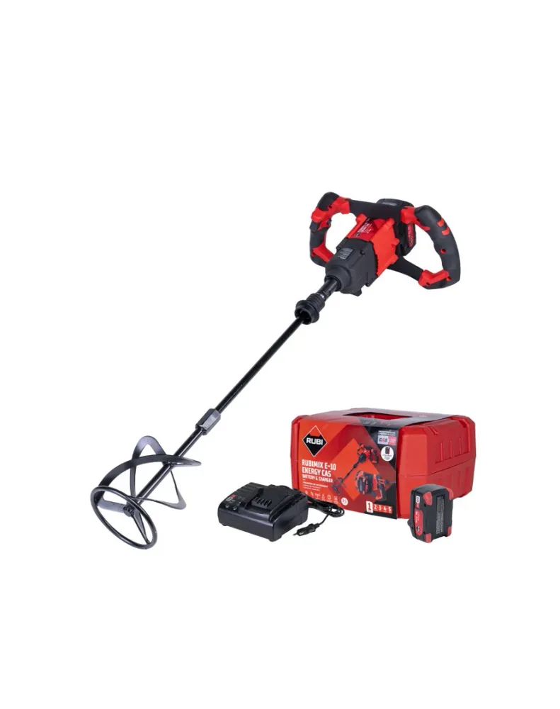 Batedeira elétrica bateria 18V Rubimix E-10 ENERGY + Bateria 5,2Ah + Carregador e Estojo