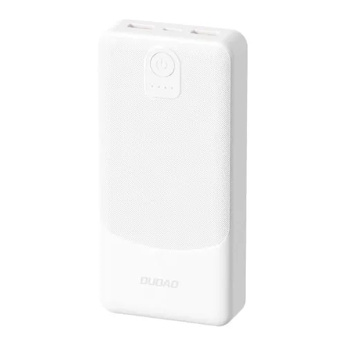 Bateria Dudao K10Pro 2.4A 20000mAh, 2 portas USB- - branca.