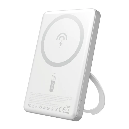 Bateria Dudao K28S 20W PD 5000mAh MagSafe + suporte - Prateado