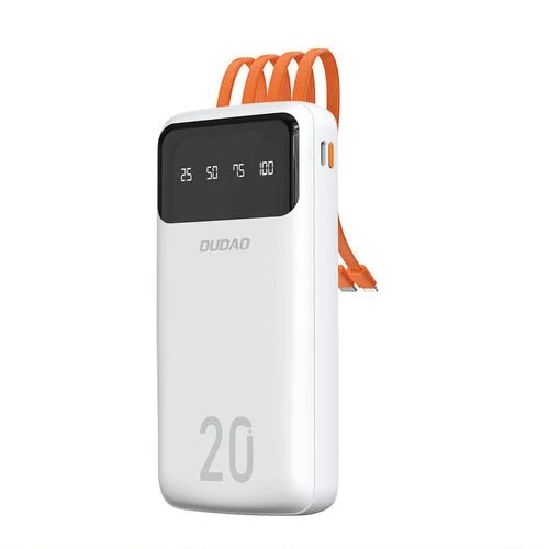 Bateria externa Dudao 20000 mAh, 3 cabos integrados (K6Pro +).
