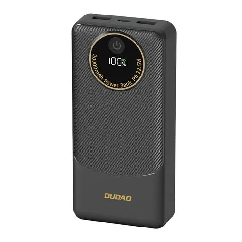 Bateria externa Dudao K12Pro 22,5W PD 20000mAh USB-/USB-C - Preta