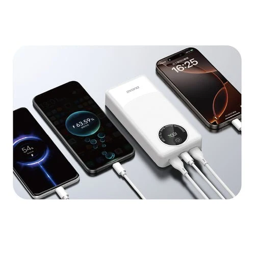 Bateria externa Dudao K12Pro 22,5W 20000mAh USB-, USB-C - branca.