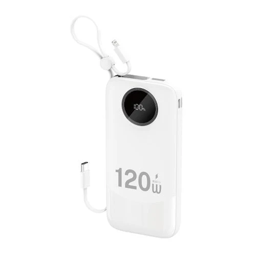 Bateria externa Dudao K13 10 000 mAh, cabo integrado - Branco