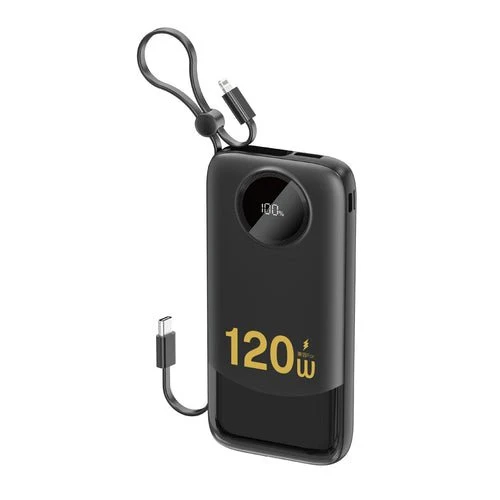 Bateria externa Dudao K13 10000 mAh com cabo integrado - Preto