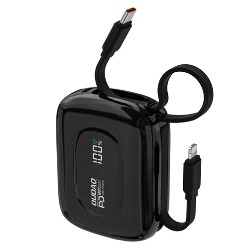 Bateria externa Dudao K32 10000 mAh, USB-C/Lightning - Preto.