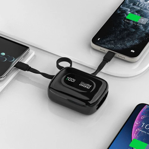 Bateria externa Dudao K32 10000 mAh, USB-C/Lightning - Preto.