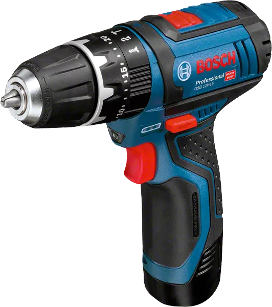Berbequim GSB 12V-15 + bateria 2Ah + conjunto de 25 bits + carregador Bosch