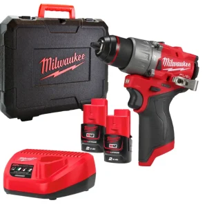Berbequim de martelo M12 combustível + 2bat 2Ah + carregador + mala de transporte Milwaukee M12 FPD2-202X