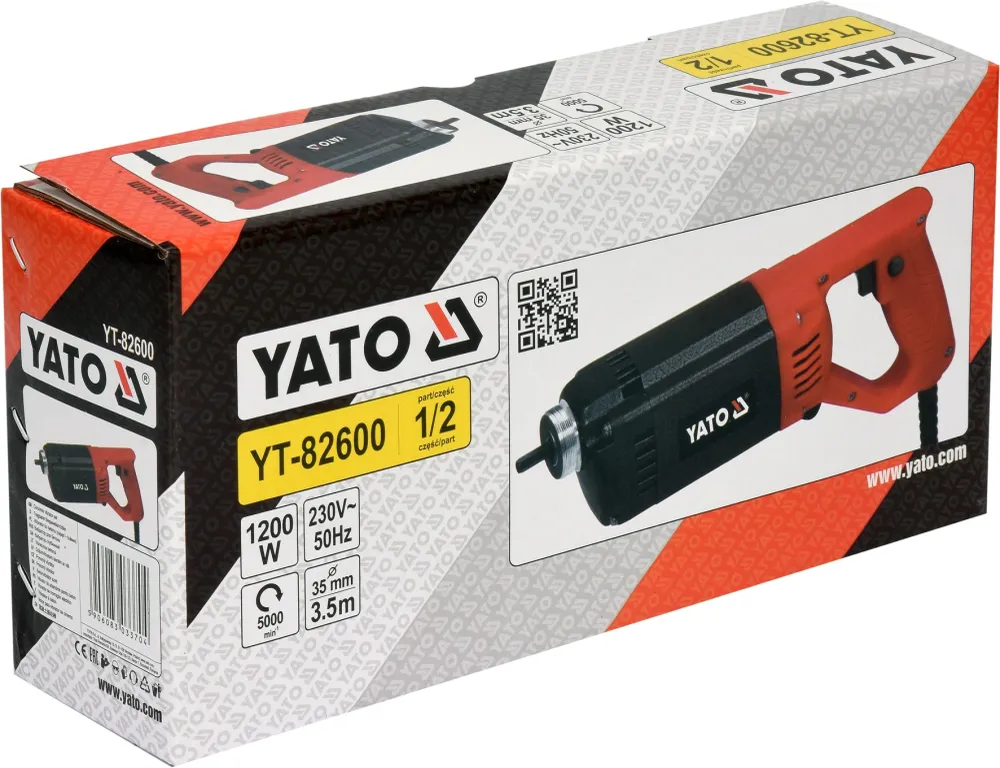 Betonrüttler, Rüttelflasche Innenrüttler, 300cm 1200W/230V (YATO YT-82600)