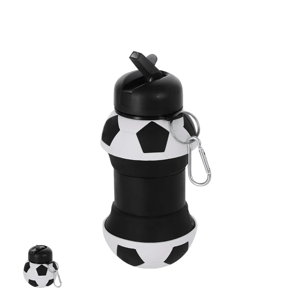 Bidão Plegável Bola de Futebol 550ml com Mosquetão