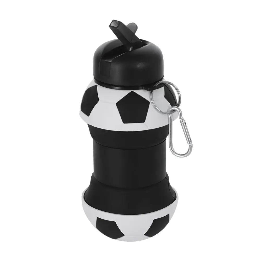 Bidão Plegável Bola de Futebol 550ml com Mosquetão