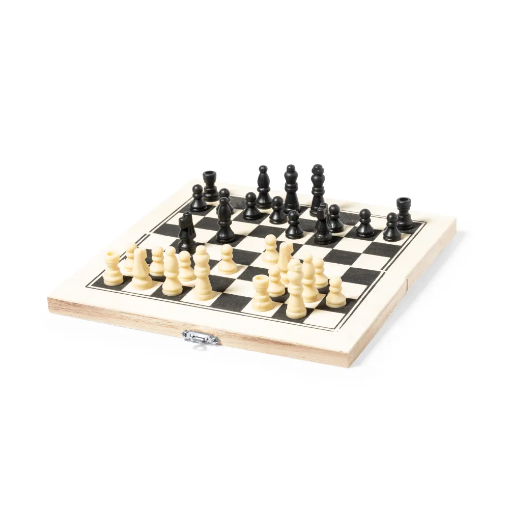 Blitz - Jogo de Xadrez em Madeira com Tabuleiro Plegável