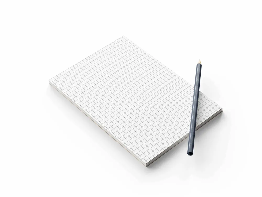 Bloco de Notas Quadriculado Minimalista Destacável 90Fls 75g A5