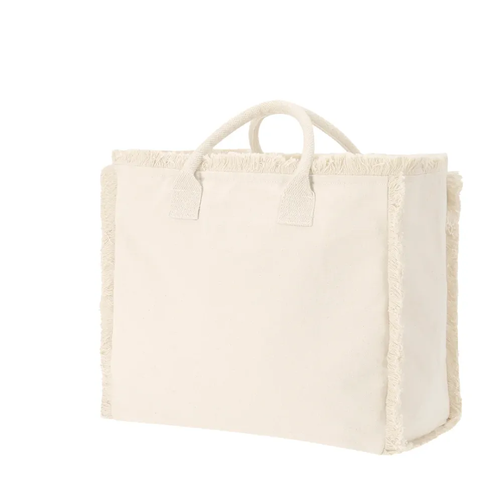 Bolsa com Franjas em Algodão Resistente e Fecho Seguro