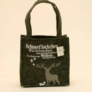 Bolsa de feltro cinza "hirsch" 20x20x9cm bolsa de presente natal