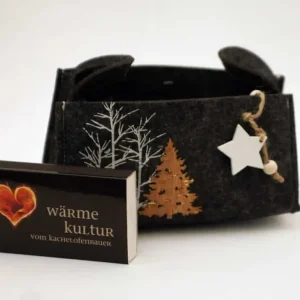Bolsa de feltro cinza "tannenbaum" 18x13x11cm bolsa de presente natal