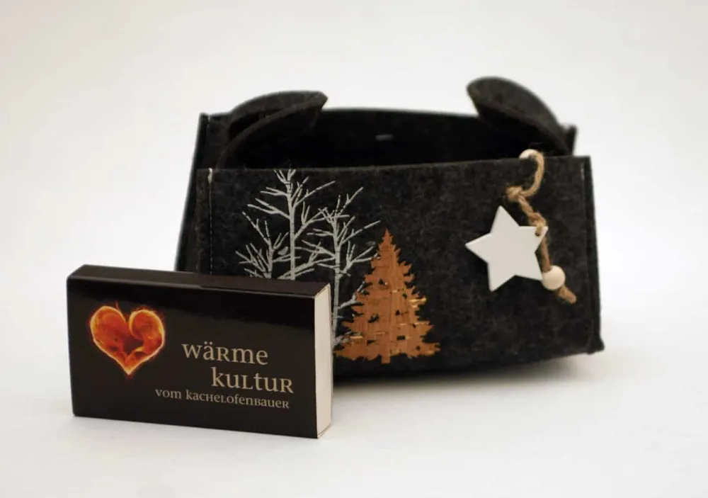 Bolsa de feltro cinza "tannenbaum" 18x13x11cm bolsa de presente natal