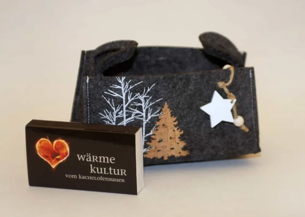 Bolsa de feltro cinza "tannenbaum" 18x13x11cm bolsa de presente natal