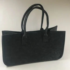 Bolsa para lenha feita de cinza escuro FELTA 50X25X25CM