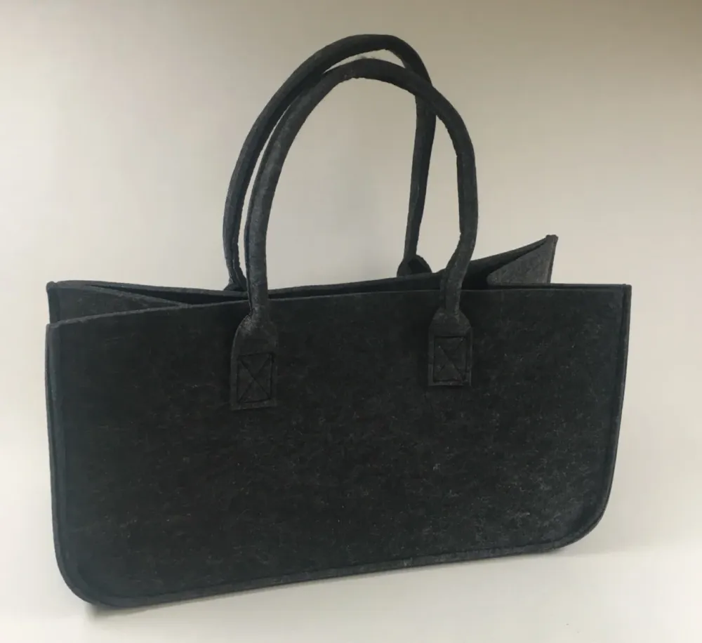 Bolsa para lenha feita de cinza escuro FELTA 50X25X25CM