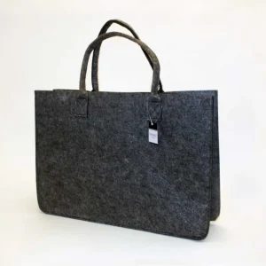 Bolsa para lenha feita de cinza escuro FELTA 50X35X27CM