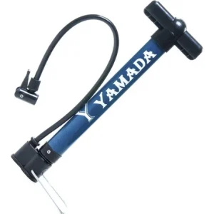 Bomba De Ar Bicicleta Alumínio Azul Yamada 30Cm Com Conexão